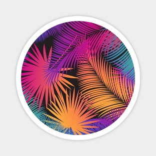 Tropical Palm Tree Colorful Leaves Branches Aloha Modern Design Magnet